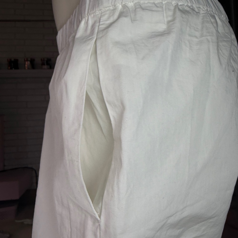 Wilfred Aritzia Boardwalk Pants White Cotton Poplin Relaxed Beach Summer L - Picture 6 of 6